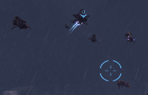 a hijacked phantom surronded by 5 enemy phantoms